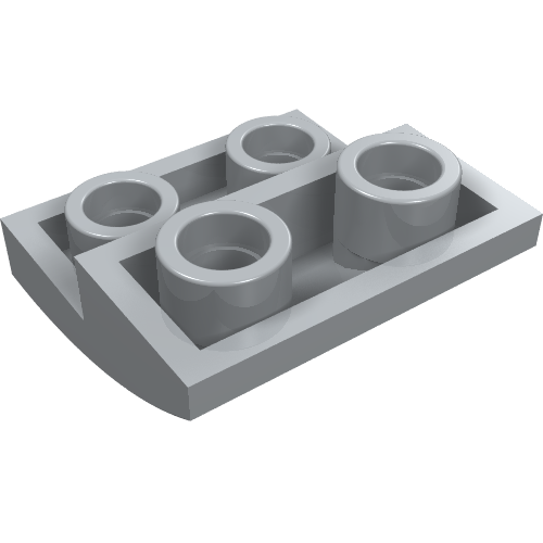 LEGO 32803 Slope, Curved 2 x 2 x 2/3 Inverted in Light Bluish Gray - Authentic LEGO Part