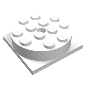 LEGO 3403c01 Turntable 4 x 4 Square Base with (Same Color) Top (3403 / 3404) in White - Authentic LEGO Part