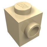 LEGO 26604 Brick, Modified 1 x 1 with Studs on 2 Sides, Adjacent in Tan - Authentic LEGO Part