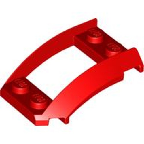 LEGO 47755 Wedge 4 x 3 Open with Cutout and 4 Studs in Red - Authentic LEGO Part
