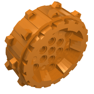 LEGO 64711 Wheel Hard Plastic with Small Cleats in Orange - Authentic LEGO Part