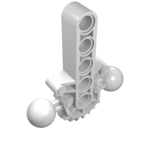 LEGO 47306 Bionicle Hips / Lower Torso with 2 Ball Joint and 7 Tooth Half Gear in White - Authentic LEGO Part