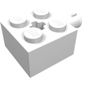 LEGO 6232 Brick, Modified 2 x 2 with Pin and Axle Hole in White - Authentic LEGO Part