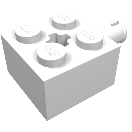 LEGO 6232 Brick, Modified 2 x 2 with Pin and Axle Hole in White - Authentic LEGO Part
