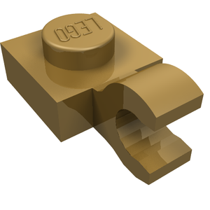 LEGO 61252 Plate, Modified 1 x 1 with Open O Clip (Horizontal Grip) in Pearl Gold - Authentic LEGO Part