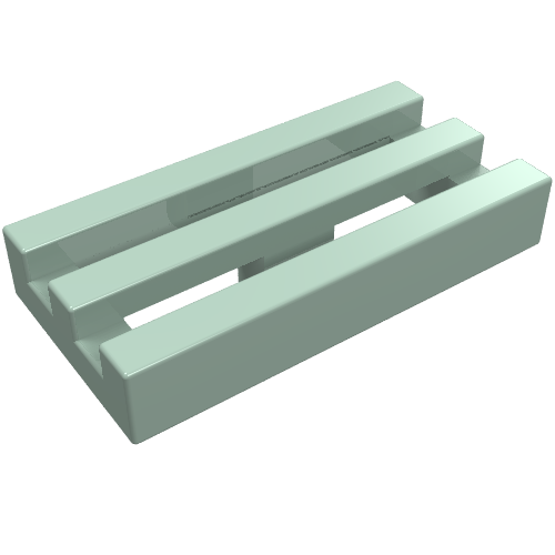 LEGO 2412b Tile, Modified 1 x 2 Grille with Bottom Groove in Sand Green - Authentic LEGO Part