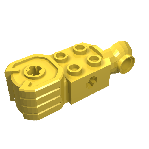 LEGO 47431 Technic, Brick Modified 2 x 2 with Axle Hole, Rotation Joint Ball Half Vertical, and Fist in Yellow - Authentic LEGO Part