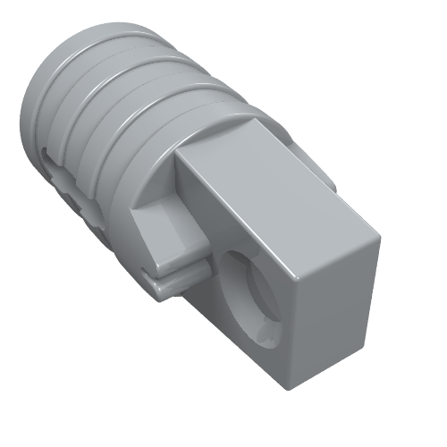 LEGO 30552 Hinge Cylinder 1 x 2 Locking with 1 Finger and Axle Hole on Ends with Slots in Light Bluish Gray - Authentic LEGO Part