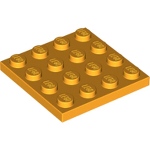 LEGO 3031 Plate 4 x 4 in Bright Light Orange - Authentic LEGO Part