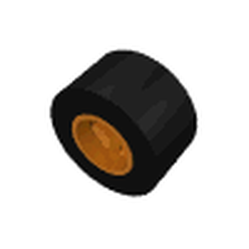 LEGO 30027bc01 Wheel 8mm D. x 9mm for Slicks, Hole Notched for Wheels Holder Pin with  Tire Smooth Small Wide Slick (30027b / 30028) in Orange - Authentic LEGO Part