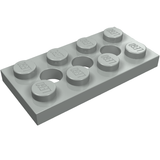 LEGO 3709b Light Bluish Gray Technic, Plate 2 x 4 with 3 Holes in Light Gray - Authentic LEGO Part