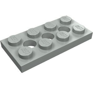 LEGO 3709b Light Bluish Gray Technic, Plate 2 x 4 with 3 Holes in Light Gray - Authentic LEGO Part