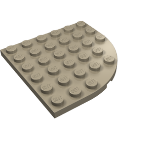LEGO 6003 Plate, Round Corner 6 x 6 in Dark Tan - Authentic LEGO Part