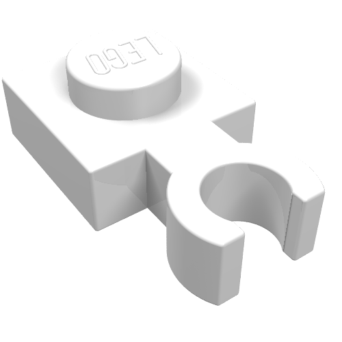 LEGO 4085a Plate, Modified 1 x 1 with Open O Clip Thin (Vertical Grip) in White - Authentic LEGO Part