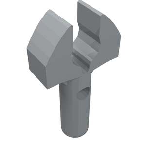 LEGO 48729b Bar   1L with Clip Mechanical Claw - Cut Edges and Hole on Side in Light Bluish Gray - Authentic LEGO Part
