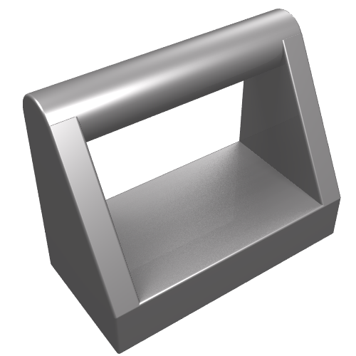 LEGO 2432 Tile, Modified 1 x 2 with Bar Handle in Flat Silver - Authentic LEGO Part