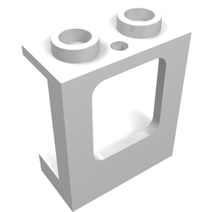 LEGO 60032 Window 1 x 2 x 2 Plane, Single Hole Top and Bottom for Glass in White - Authentic LEGO Part