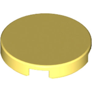 LEGO 14769 Tile, Round 2 x 2 with Bottom Stud Holder in Bright Light Yellow - Authentic LEGO Part