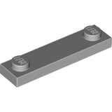 LEGO 92593 Plate, Modified 1 x 4 with 2 Studs without Groove in Light Bluish Gray - Authentic LEGO Part