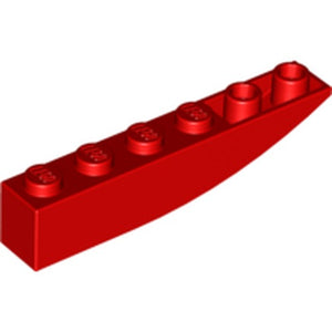 LEGO 42023 Slope, Curved 6 x 1 Inverted in Red - Authentic LEGO Part