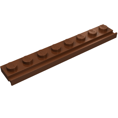LEGO 4510 Plate, Modified 1 x 8 with Door Rail in Reddish Brown - Authentic LEGO Part