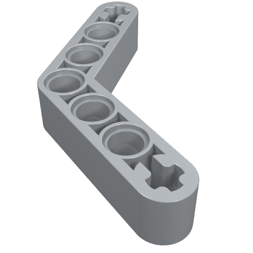LEGO 32348 Technic, Liftarm, Modified Bent Thick 1 x 7 (4 - 4) in Light Bluish Gray - Authentic LEGO Part