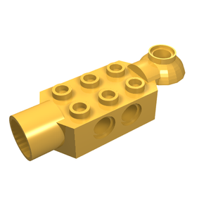 LEGO 47454 Technic, Brick Modified 2 x 3 with Pin Holes, Rotation Joint Ball Half Horizontal, and Rotation Joint Socket in Bright Light Orange - Authentic LEGO Part