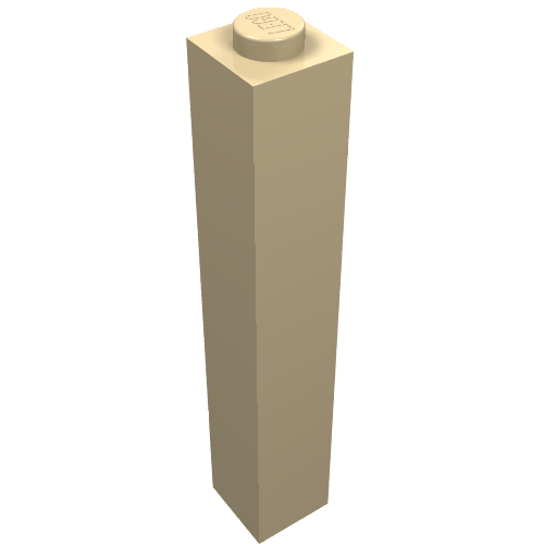 LEGO 2453b Brick 1 x 1 x 5 - Solid Stud in Tan - Authentic LEGO Part