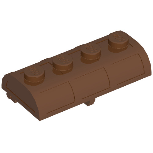 LEGO 4739a Container, Treasure Chest Lid Curved with Thick Hinge in Reddish Brown - Authentic LEGO Part