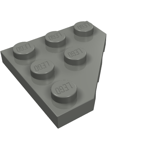 LEGO 2450 Wedge, Plate 3 x 3 Cut Corner in Dark Bluish Gray - Authentic LEGO Part