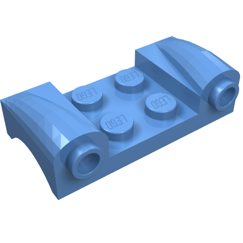 LEGO 93590 Vehicle, Mudguard 2 x 4 with Headlights and Curved Fenders in Medium Blue - Authentic LEGO Part