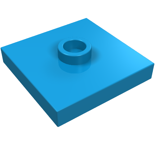 LEGO 87580 Plate, Modified 2 x 2 with Groove and 1 Stud in Center (Jumper) in Dark Azure - Authentic LEGO Part