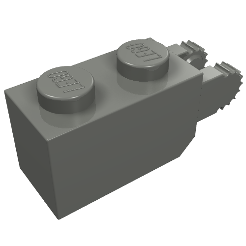 LEGO 30365 Hinge Brick 1 x 2 Locking with 2 Fingers Vertical End in Dark Bluish Gray - Authentic LEGO Part
