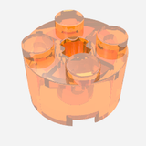 LEGO 3941 Brick, Round 2 x 2 with Axle Hole in Trans-Neon Orange - Authentic LEGO Part