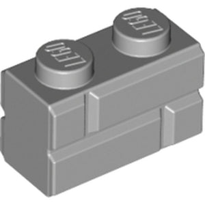LEGO 98283 Brick, Modified 1 x 2 with Masonry Profile in Light Bluish Gray - Authentic LEGO Part