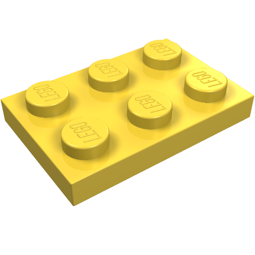 LEGO 3021 Plate 2 x 3 in Yellow - Authentic LEGO Part
