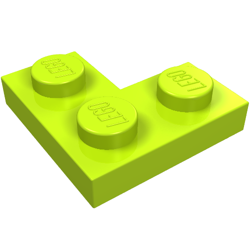 LEGO 2420 Plate 2 x 2 Corner in Lime - Authentic LEGO Part