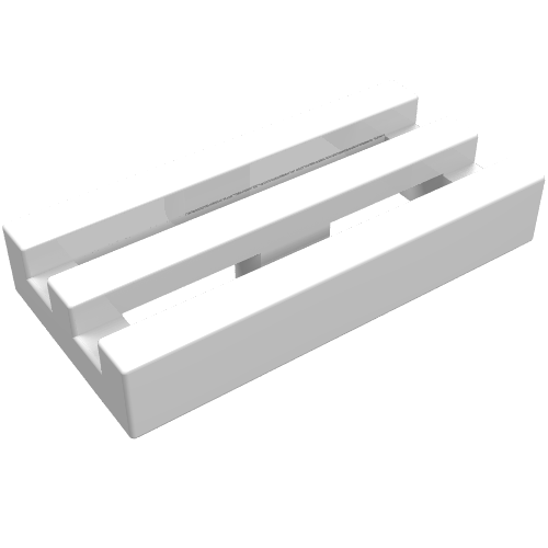 LEGO 2412b Tile, Modified 1 x 2 Grille with Bottom Groove in White - Authentic LEGO Part