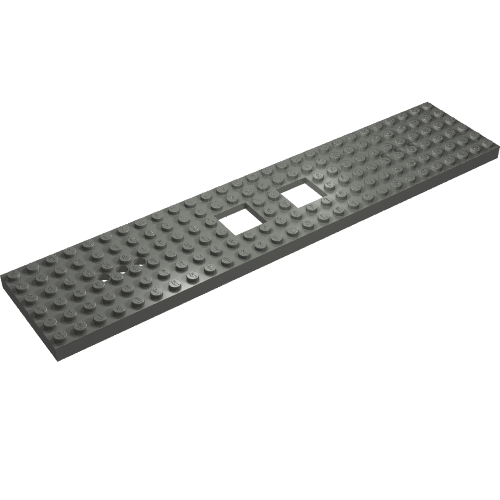 LEGO 92339 Train Base 6 x 28 with 3 Round Holes Each End and 2 x 2 Cutouts - Main Product Image