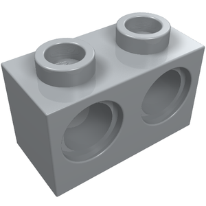 LEGO 32000 Technic, Brick 1 x 2 with Holes in Light Bluish Gray - Authentic LEGO Part