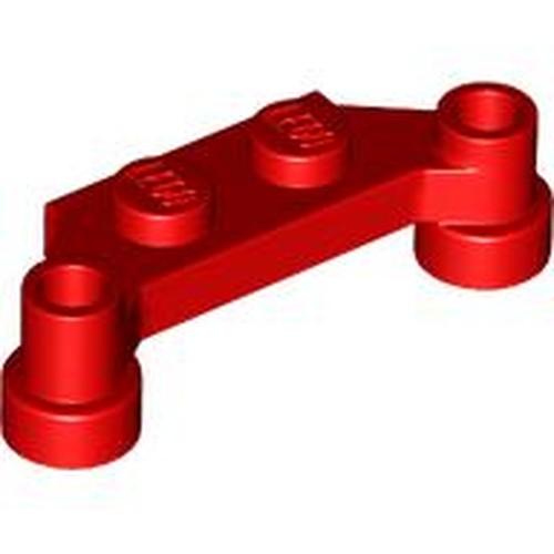 LEGO 4590 Plate, Modified 1 x 4 Offset in Red - Authentic LEGO Part