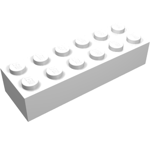 LEGO 2456 Brick 2 x 6 in White - Authentic LEGO Part