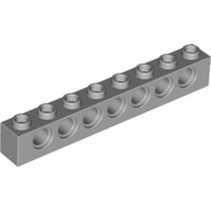 LEGO 3702 Light Bluish Gray Technic, Brick 1 x 8 with Holes in Light Bluish Gray - Authentic LEGO Part