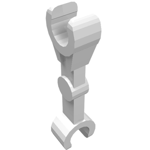 LEGO 59230 Arm Mechanical, Straight with Clips at 90 degrees (Vertical Grip) in White - Authentic LEGO Part