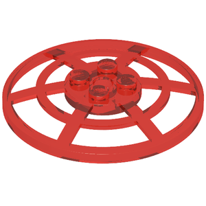 LEGO 4285b Dish 6 x 6 Inverted (Radar) Webbed - Type 2 (Underside Attachment Positions at 90 degrees) in Trans-Red - Authentic LEGO Part