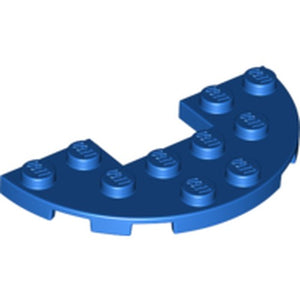 LEGO 18646 Plate, Round Half 3 x 6 with 1 x 2 Cutout in Blue - Authentic LEGO Part