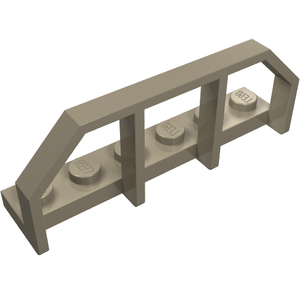 LEGO 6583 Plate, Modified 1 x 6 with Train Wagon End / Fence in Dark Tan - Authentic LEGO Part