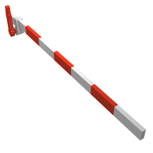 LEGO 815c02 Train Level Crossing Gate Type 1, Assembly with Blue Base & Red Handle (Left) - Main Product Image