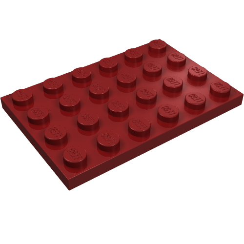 LEGO 3032 Plate 4 x 6 in Dark Red - Authentic LEGO Part