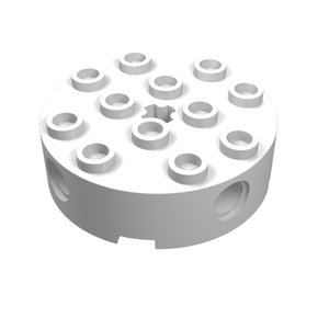 LEGO 6222 Brick, Round 4 x 4 with 4 Side Pin Holes and Center Axle Hole in White - Authentic LEGO Part